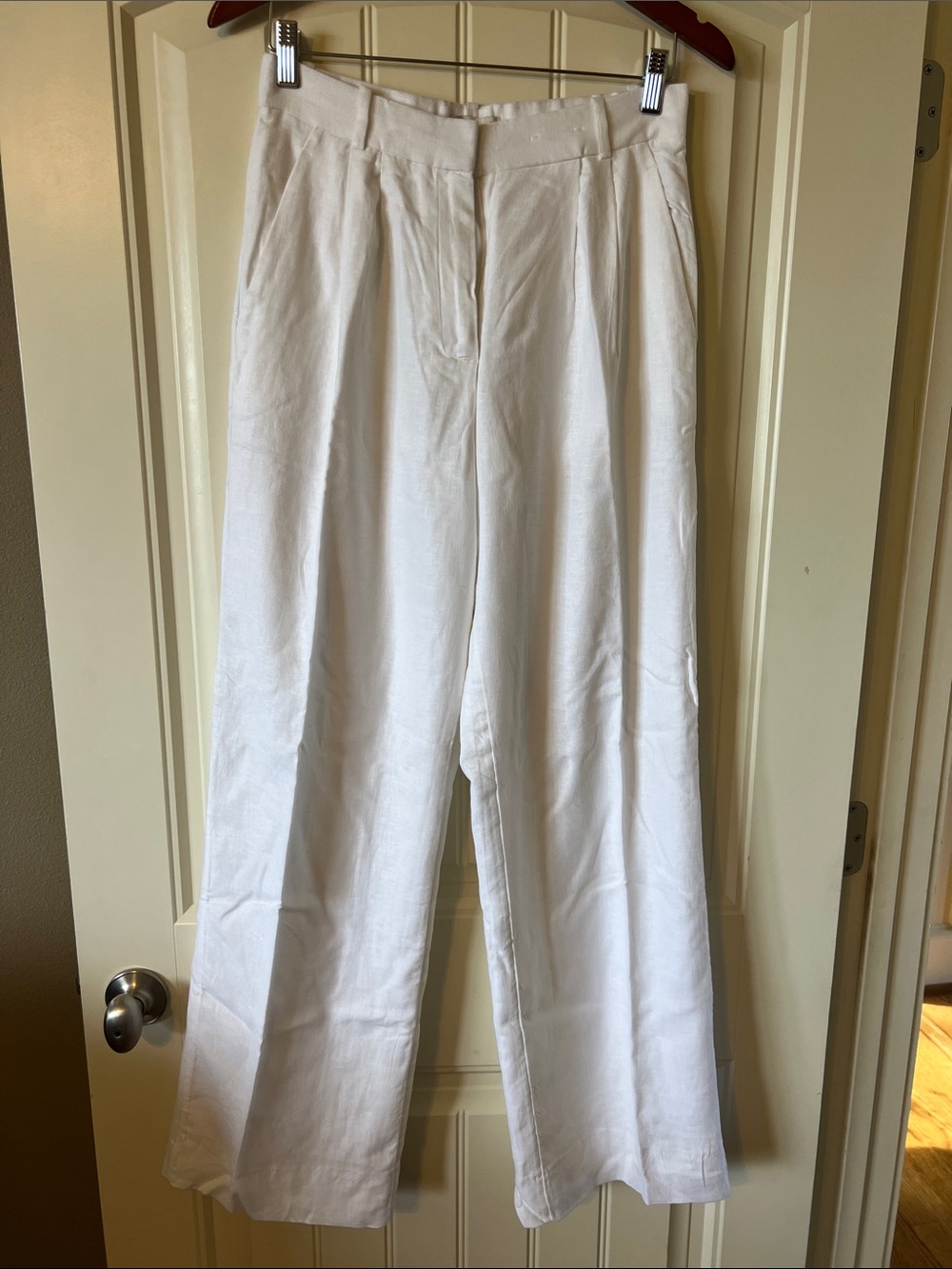Abercrombie Classic Linen White Wide-Leg women’s Pants